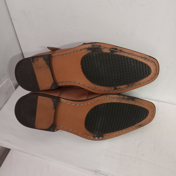 La Milano Double Monk Shoes, ALBIN Brown Leather Cap toe Size 9 M Style A11641 - Picture 4 of 5